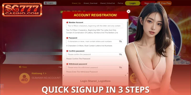 Sign up in just 3 easy steps