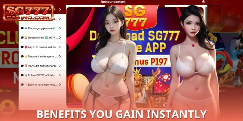 Exclusive perks after finishing sg777 Register